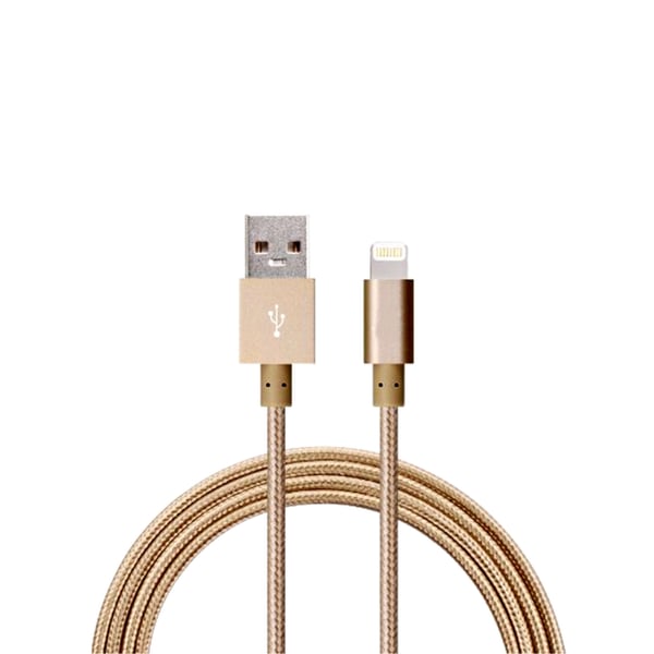 2M Kaapeli iPhone Laturi Nylon Quick Charge Kulta