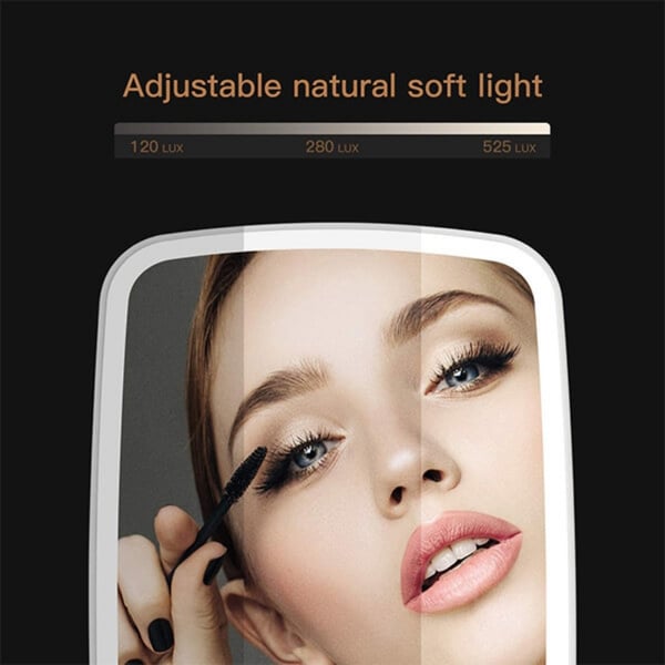 Bærbart makeup-spejl med Touch Control + LED-belysning