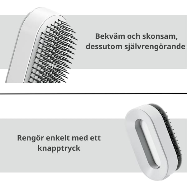 Eksklusivt design - Hårbørste med selvklæbende holder hvid