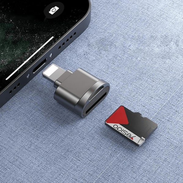 Lightning Micro SD / TF Kortadapter Mini Svart