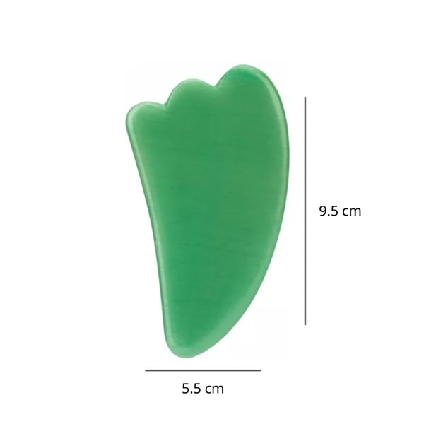 Naturlig Gua Sha sten - ægte mineralsten - Grøn Jade Stor