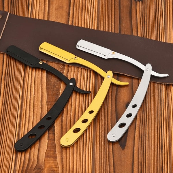 Barberkniv / Shavette i rustfrit stål - Skæg & øjenbryn sorte