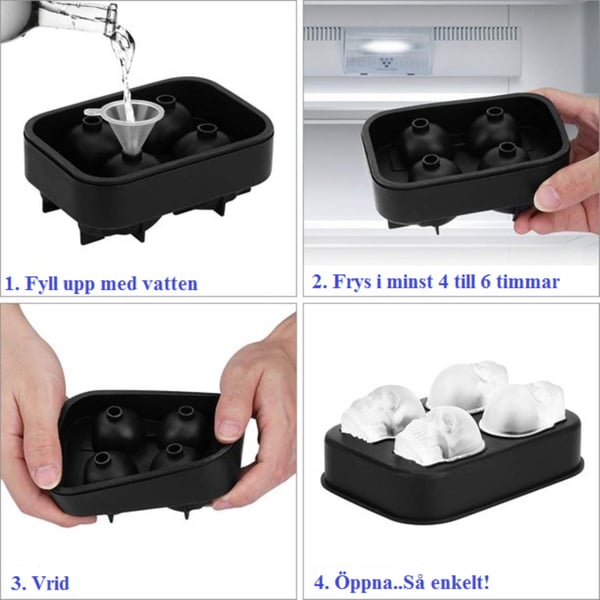 Ice / Chocolate / Jellyform 3D Skull til Whisky