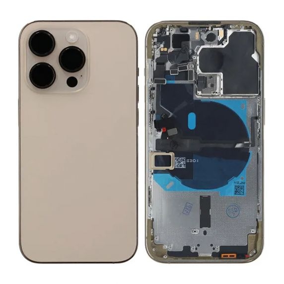 iPhone 14 Pro Bagside med Komplet Ramme - Guld