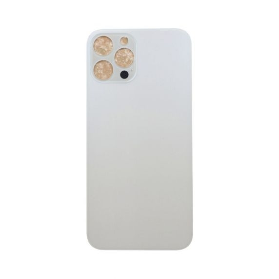 iPhone 12 Pro Max Bagside Glas med Selvklæbende tape - Hvid