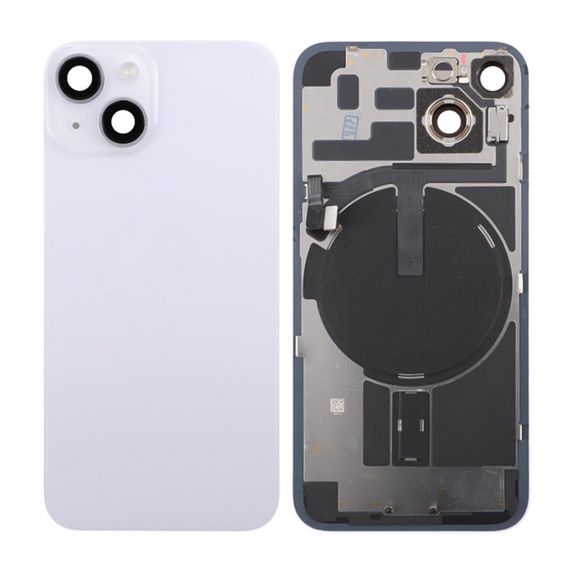 iPhone 14 Bagside Glas med linse samt tape - Lilla