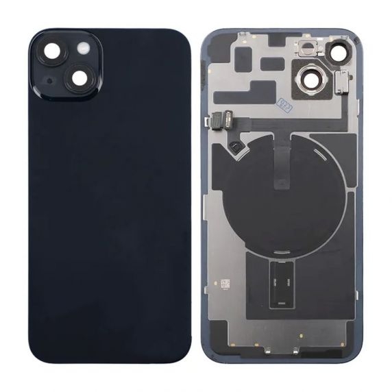 iPhone 14 Plus Bagside Glas med linse samt tape - Sort