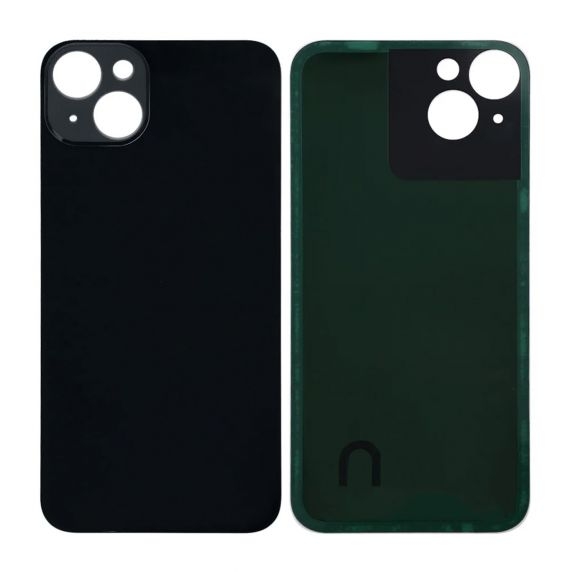 iPhone 14 Plus Bagside Glas med linse samt tape - Sort