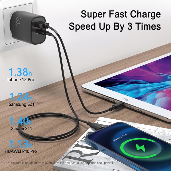 SiGN Hurtiglader USB & USB-C, PD & Q.C3.0, 3.5A, 20W - Sort