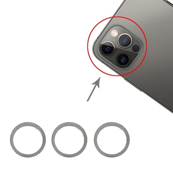 Original iPhone 12 Pro Kameraring (3-pak) - Blå