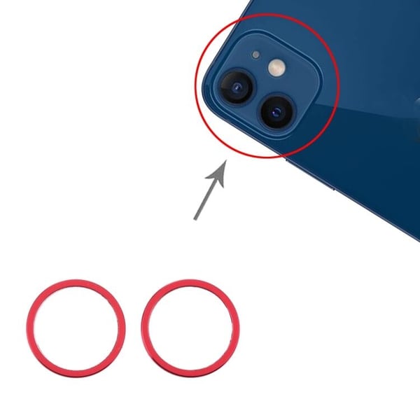 Original iPhone 12 Kameraring (2-pak) - Rød