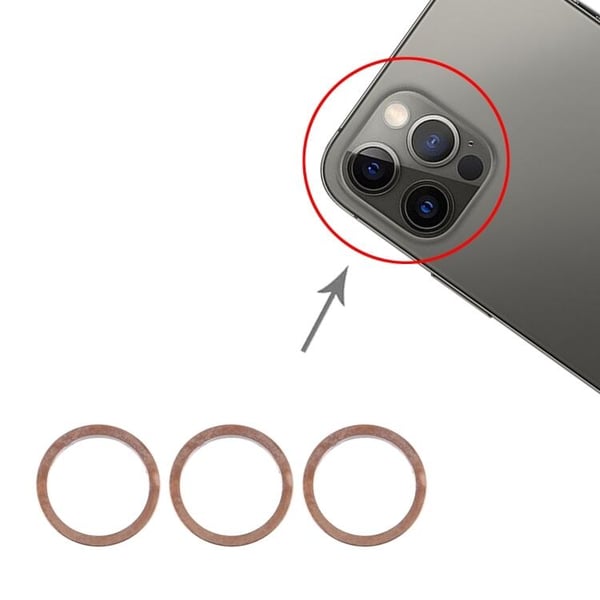 Original iPhone 12 Pro Max Kameraring (3-pak) - Guld