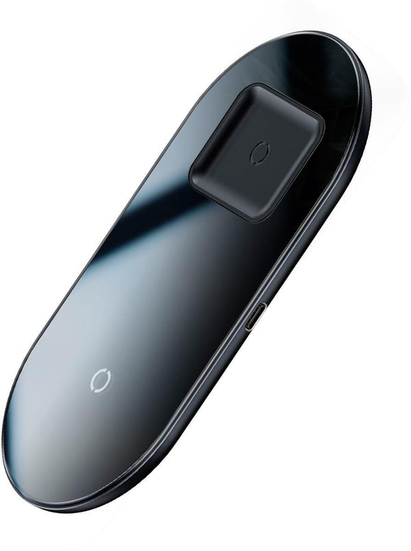 Baseus Simple 2-i-1 Trådløs Oplader til Smartphones og Airpods, 18W - Sort
