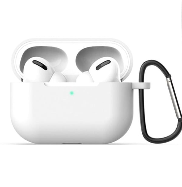 Silikoneetui til opladningsetui med krog til Apple AirPods Pro - Hvid