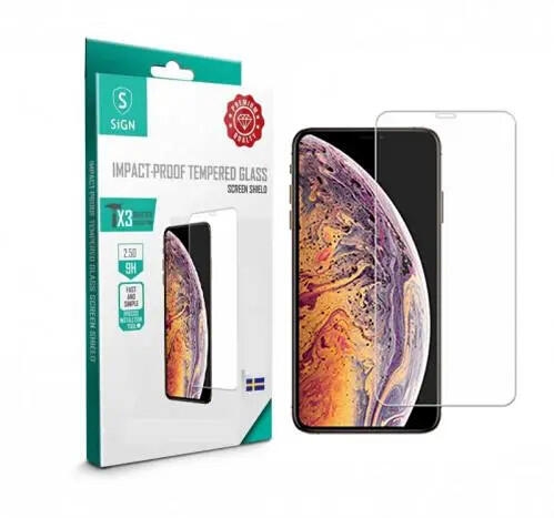 SiGN Karkaistu lasi näytönsuoja iPhone 11 Pro - X-XS -puhelimille asennuskehyksellä