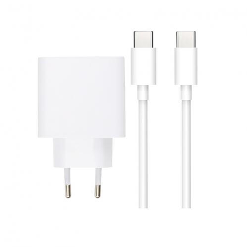 SiGN Extrem Snabbladdare med USB-C till USB-C Kabel, SuperCharge, 3A, 1m - Vit