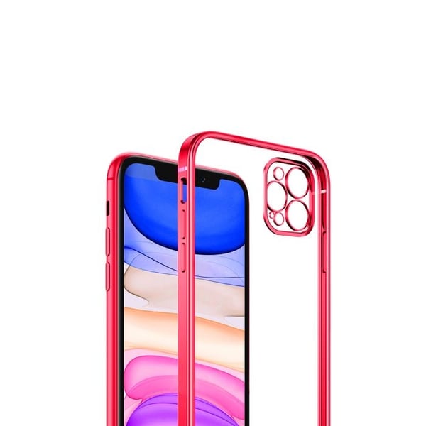 iPhone 12/12 Pro Ohut Läpinäkyvä Kehys Kuori Korkea laatu - Punainen