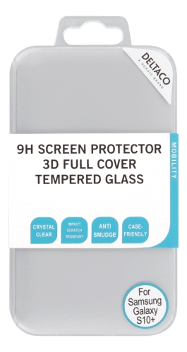 DELTACO Skærmbeskytter i 3D Hærdet Glas til Samsung Galaxy S10 Plus - Transparent