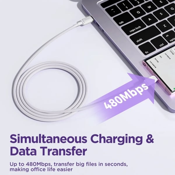 SiGN USB-C - USB-C -kaapeli 100W, 3m - Valkoinen