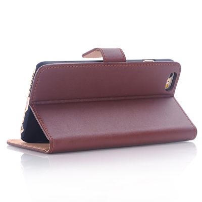 iPhone 6 Plus/6s Plus Flip Stand Læder Pung Etui - Brun