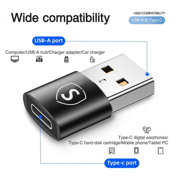 SiGN USB-C till USB-A Adapter, 2-pack