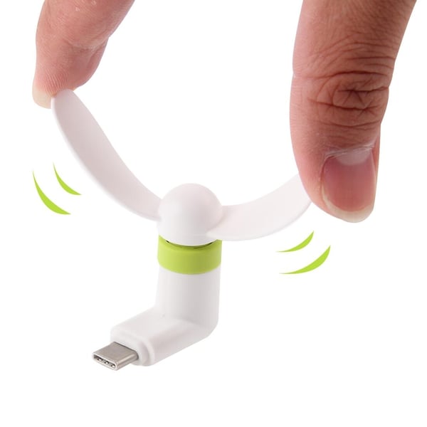Mobiilituuletin Micro-USB:llä - Valkoinen