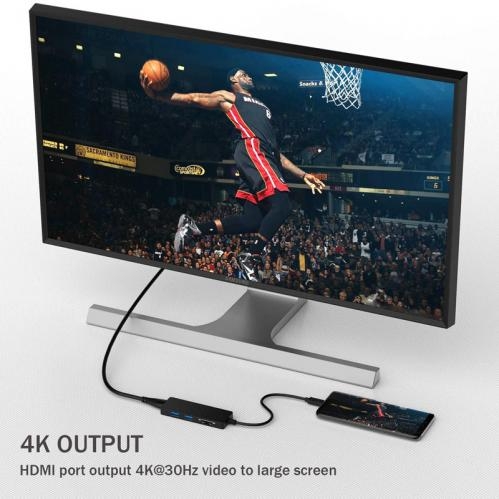 SiGN 5-in-1 USB-C -sovitin HDMI 4K MicroSD - Musta