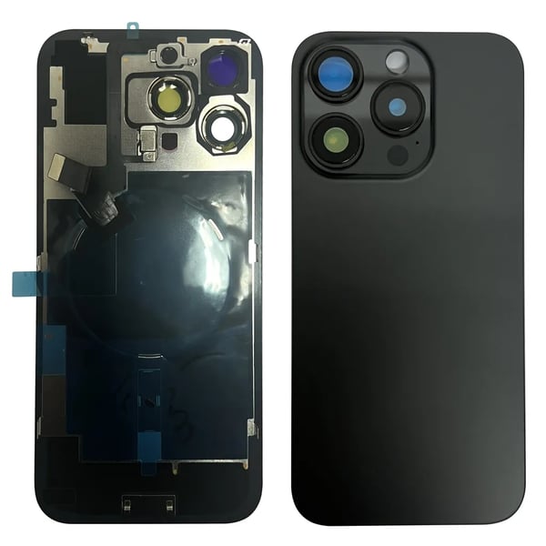 iPhone 16 Pro Max Bagside med NFC samt tape - Sort Titan