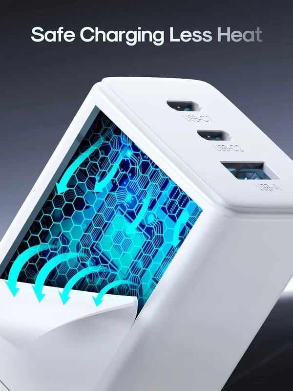 SiGN GaN Ultra 65W 2xUSB-C & 1xUSB-A Hurtigoplader - Hvid