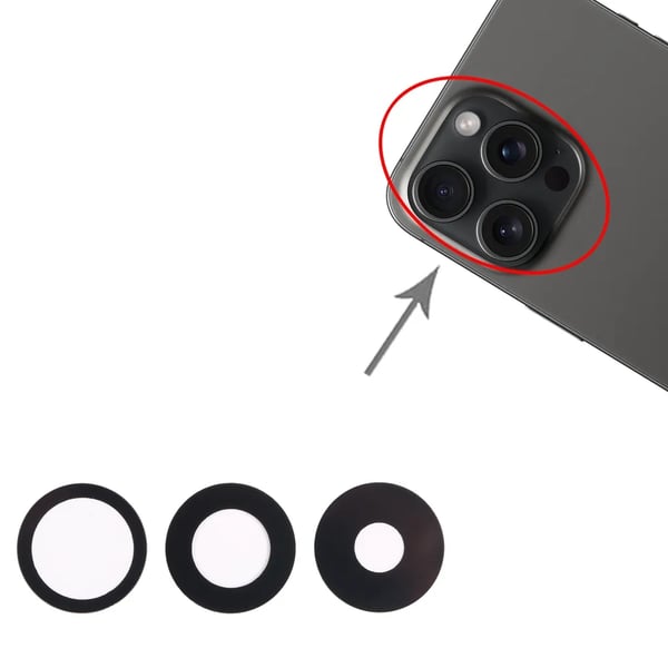 iPhone 15 Pro Takakameran Linssi Teipillä - 3-pakkaus - Alkuperäinen