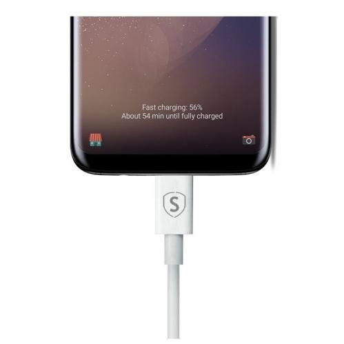 SiGN USB-C kabel til hurtigopladning 0,25 m - Hvid