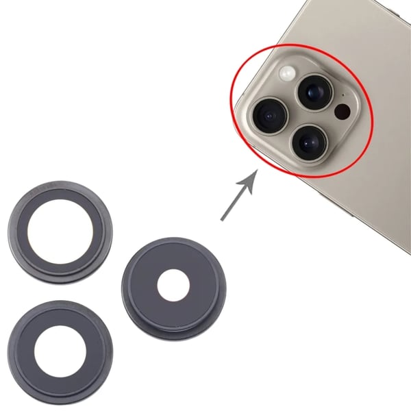 iPhone 16 Pro Max Kameralinsebeskyttelse, 3-pak Sort - Original