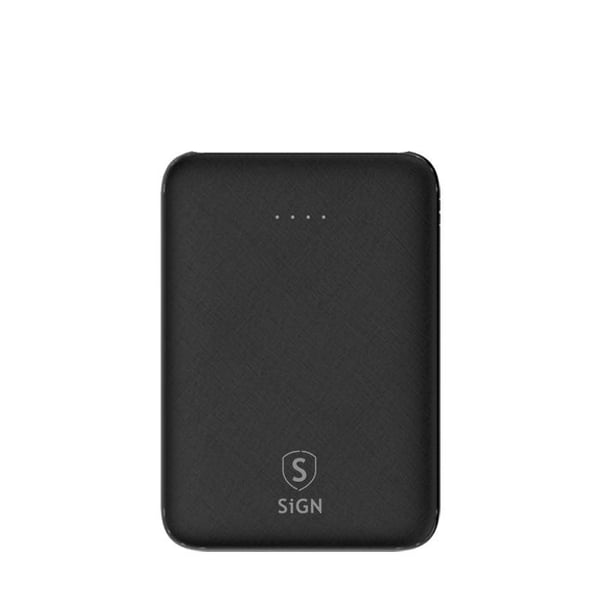 SiGN Erittäin Ohut Powerbank 5000mAh - Musta