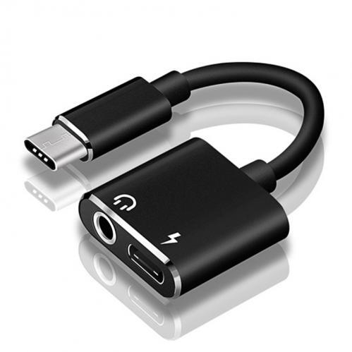 Adapter USB-C - 3,5mm - USB-C Oplad & Lyt - Sort