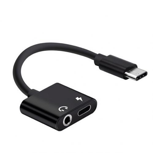 Adapteri USB-C - 3,5mm - USB-C Lataa & Kuuntele - Musta