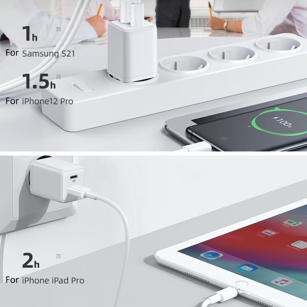 SiGN Mini Pikalaturi USB & USB-C, PD & Q.C3.0, 3A, 30W - Valkoinen