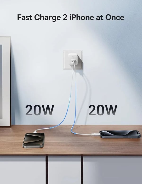 SiGN Dual USB-C PD Oplader 40W - Hvid