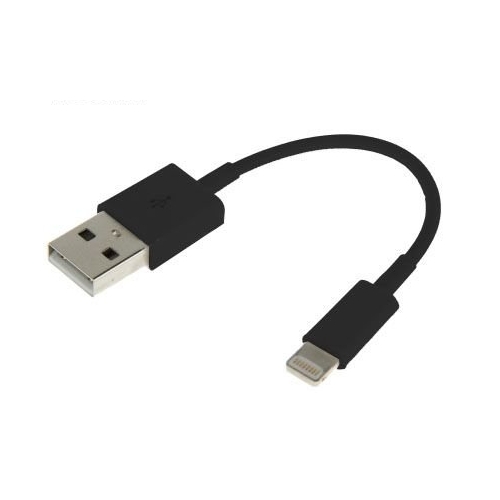 SiGN USB-kabel med Lightning-stik 5V, 2.1A til iPhone & iPad - 25 cm - Sort