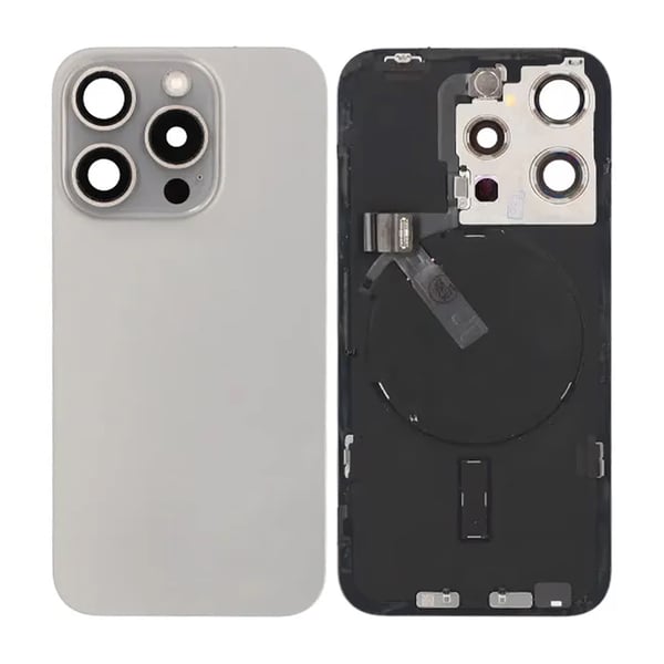 iPhone 15 Pro Takalasi teipillä Alkuperäinen - Luonnontitaani