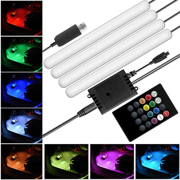 SiGN Lydstyret LED-slinge til bilen, RGB 4x12