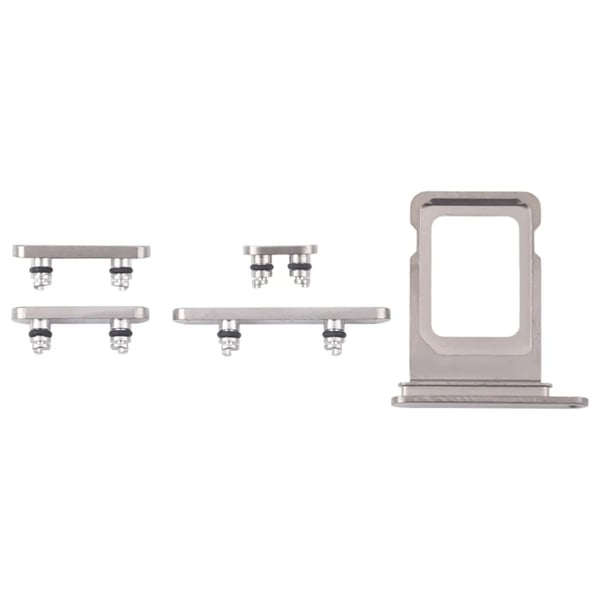 iPhone 16 Pro Max SIM-kortfack + sidoknappar Silver - Original