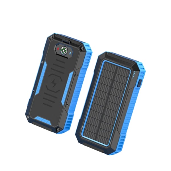 SiGN Solcelle Powerbank med Trådløs Opladning, 20000mAh - Blå