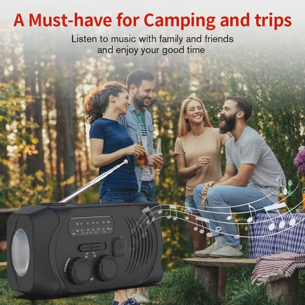 SiGN veiviradio aurinkokennoilla, taskulampulla ja 2000 mAh varavirtalähteellä