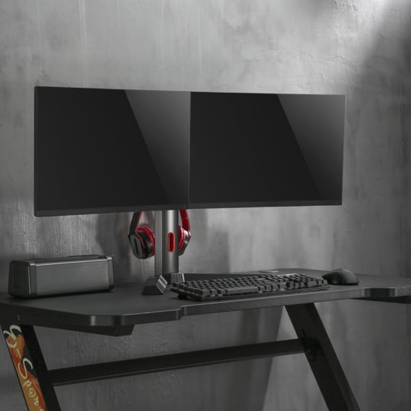 Alterzone Pro Duo gamingmonitorstativ för dubbla 17"-27" skärmar, svart