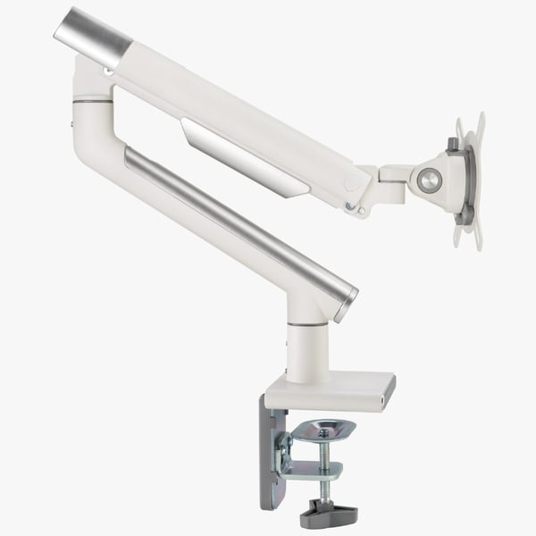 Alterzone Arm One USB monitorarm i aluminium för 17"-32" skärmar, 2 x USB 3.0-portar, vit