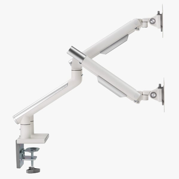Alterzone Arm Duo monitorarm i aluminium för dubbla 17"-32" skärmar, vit