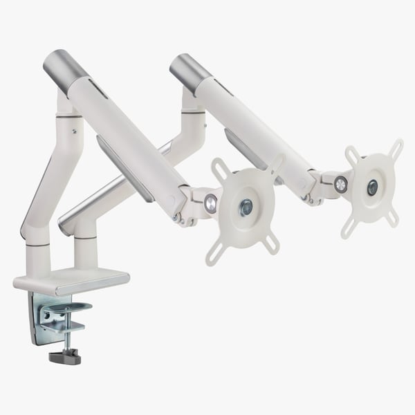 Alterzone Arm Duo monitorarm i aluminium för dubbla 17"-32" skärmar, vit