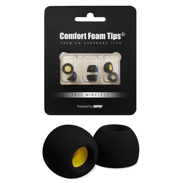 SUPRA Comfort Foam Tips© Mixed size (S/M/L) 3 pack -  Hörlurskuddar för True Wireless