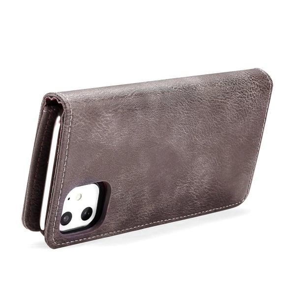 DG.MING 2-in-1 Magnet Wallet iPhone 11 Brown