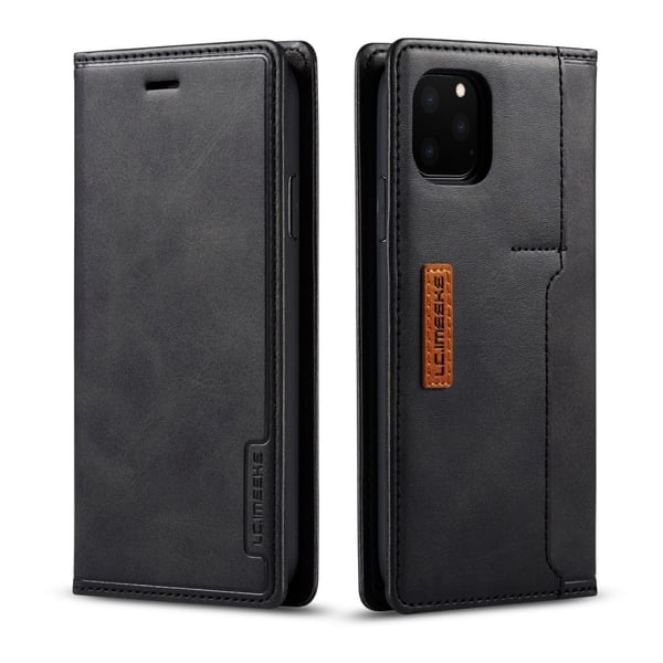 LC.IMEEKE Plånboksfodral i Läder iPhone 11 Pro Max Svart